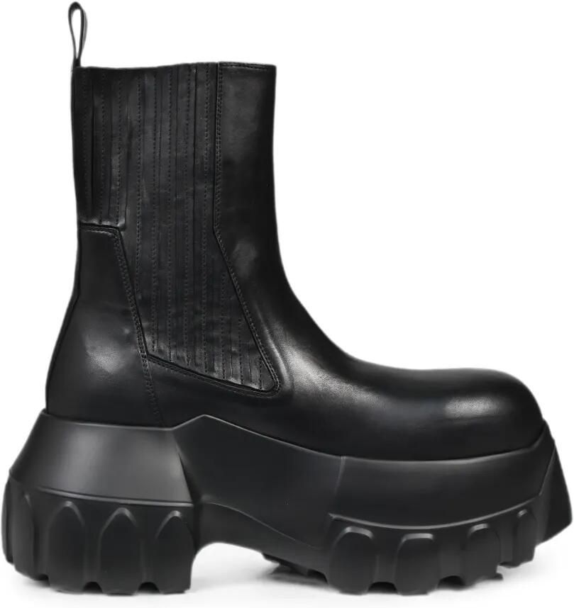 Rick Owens Beatle Mega Tractor laarzen met elastische zool en chunky zool Zwart
