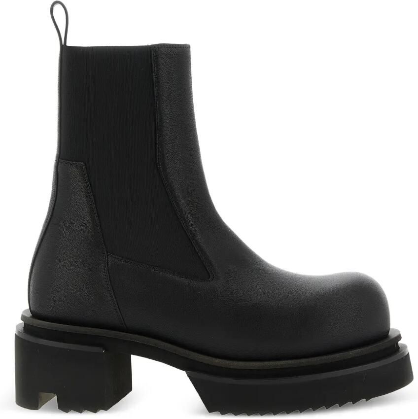 Rick Owens Beetle Bogun leren Chelsea laarzen Zwart