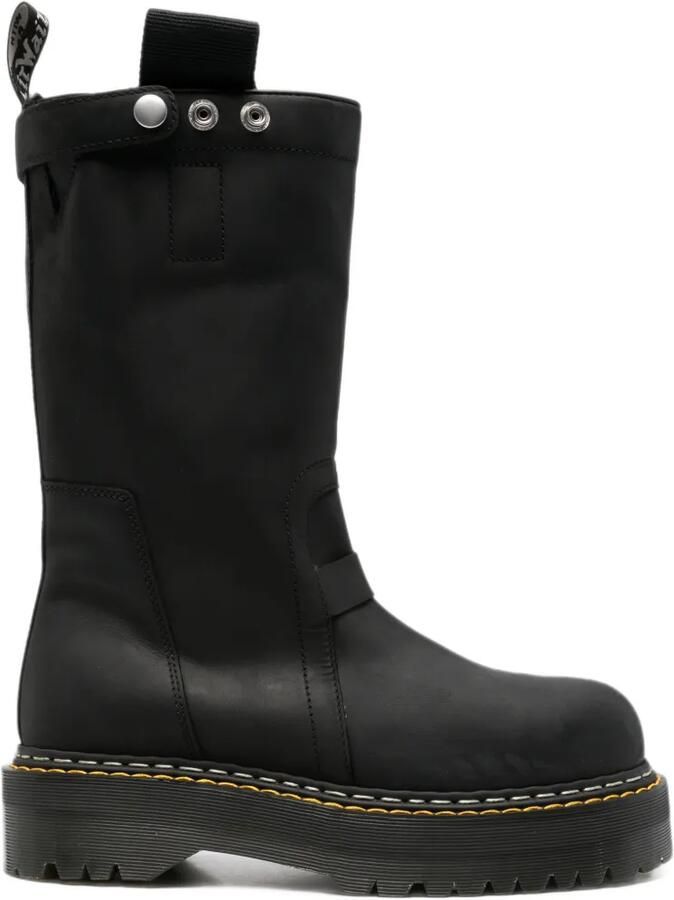 Rick Owens Dr. Martens biker boots met plateauzool Zwart