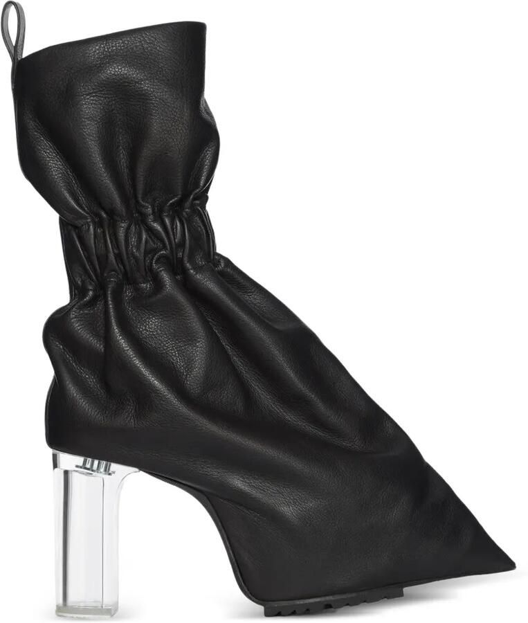 Rick Owens Enkellaarzen met ruches Zwart