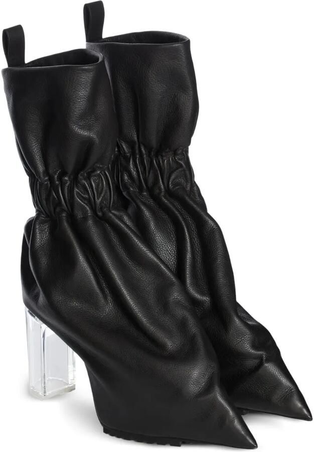 Rick Owens Enkellaarzen met ruches Zwart - Foto 3