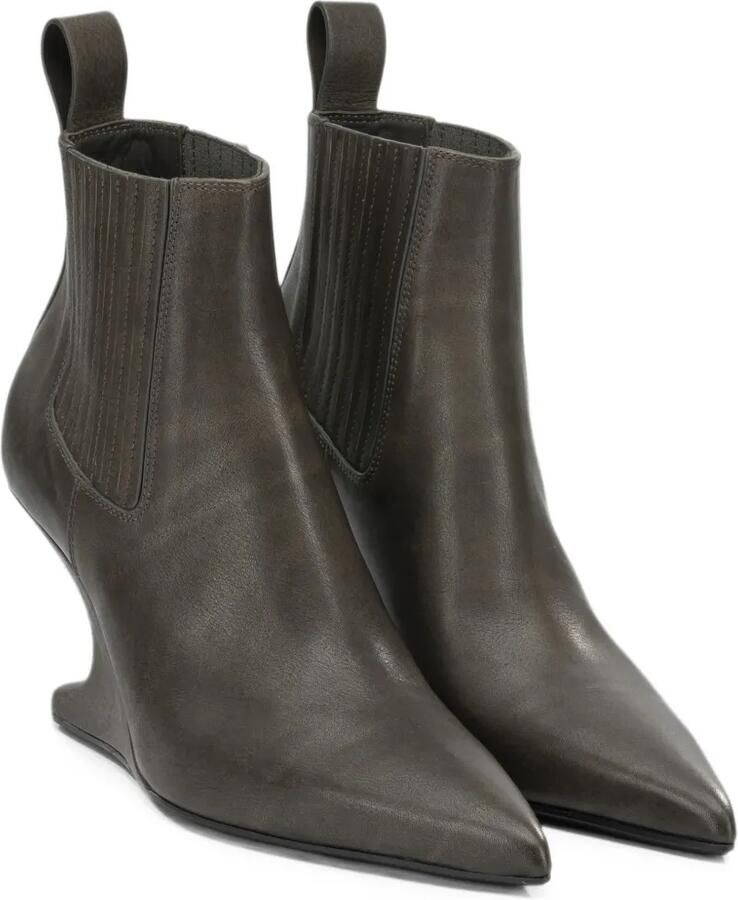 Rick Owens Enkellaarzen met sculpturale sleehak Bruin - Foto 3