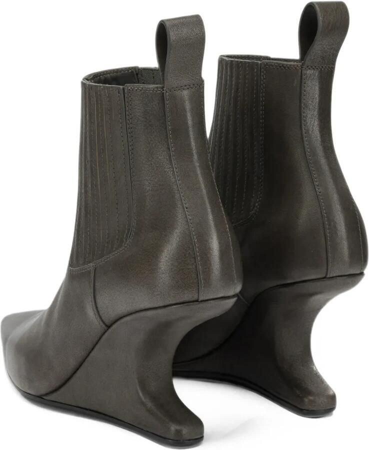 Rick Owens Enkellaarzen met sculpturale sleehak Bruin - Foto 4