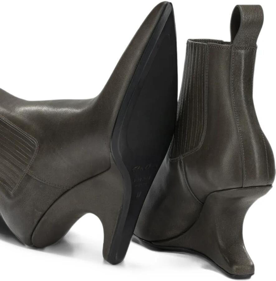 Rick Owens Enkellaarzen met sculpturale sleehak Bruin - Foto 2
