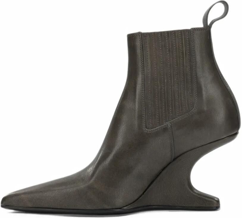 Rick Owens Enkellaarzen met sculpturale sleehak Bruin - Foto 5