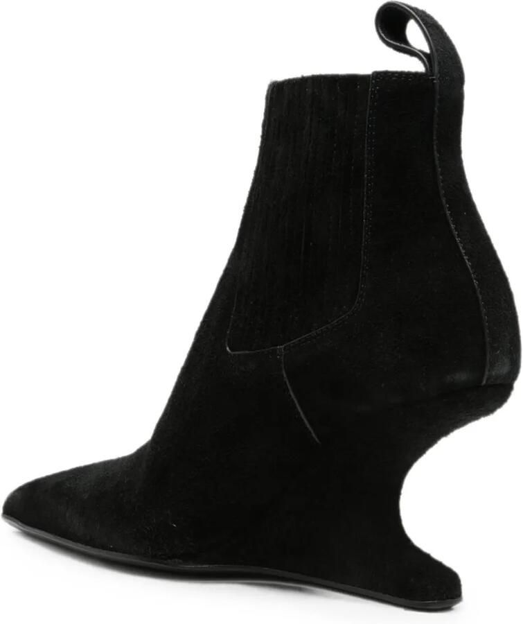 Rick Owens Enkellaarzen met sculpturale sleehak Zwart - Foto 3