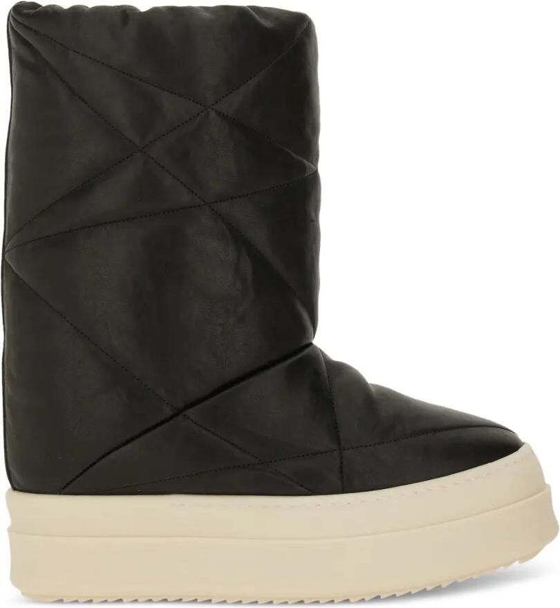 Rick Owens Gewatteerde laarzen met plateauzool Zwart