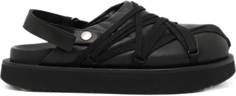 Rick Owens Gewatteerde megalace muiltjes Zwart