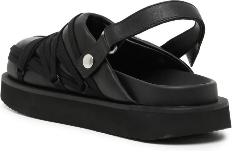 Rick Owens Gewatteerde megalace muiltjes Zwart - Foto 2