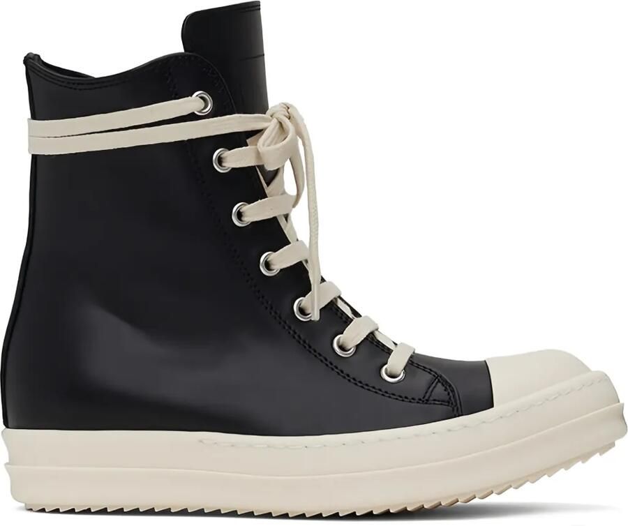 Rick Owens High-top leren sneakers Zwart