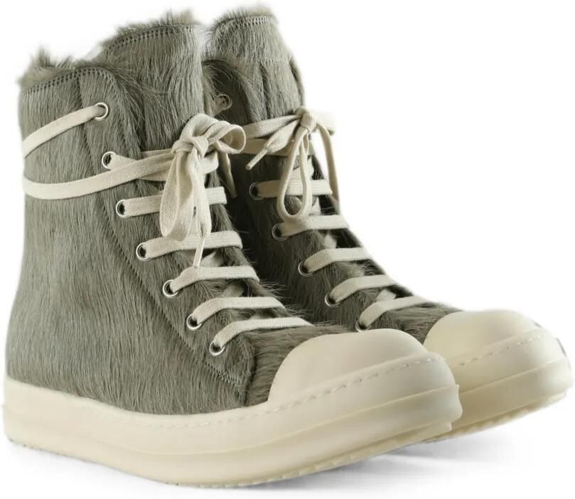Rick Owens High-top sneakers met bont-textuur Groen - Foto 2