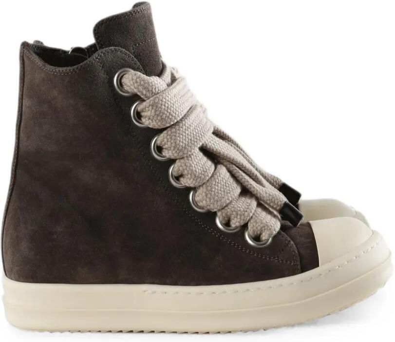 Rick Owens Jumbolace high-top sneakers met jumbokant Bruin