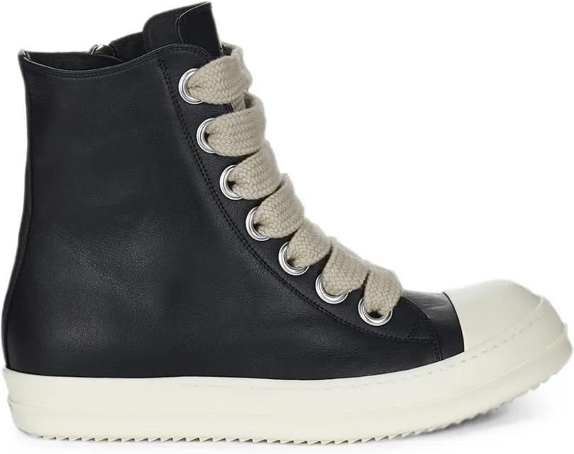 Rick Owens Jumbolace leren sneakers Zwart