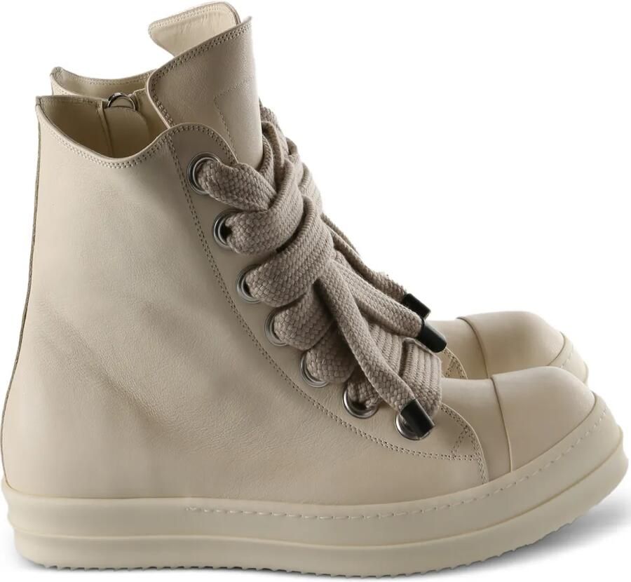 Rick Owens Jumbolaced high-top sneakers Beige