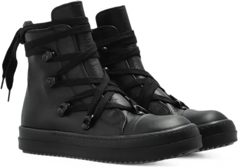Rick Owens Kids Hexalace leather sneakers Zwart