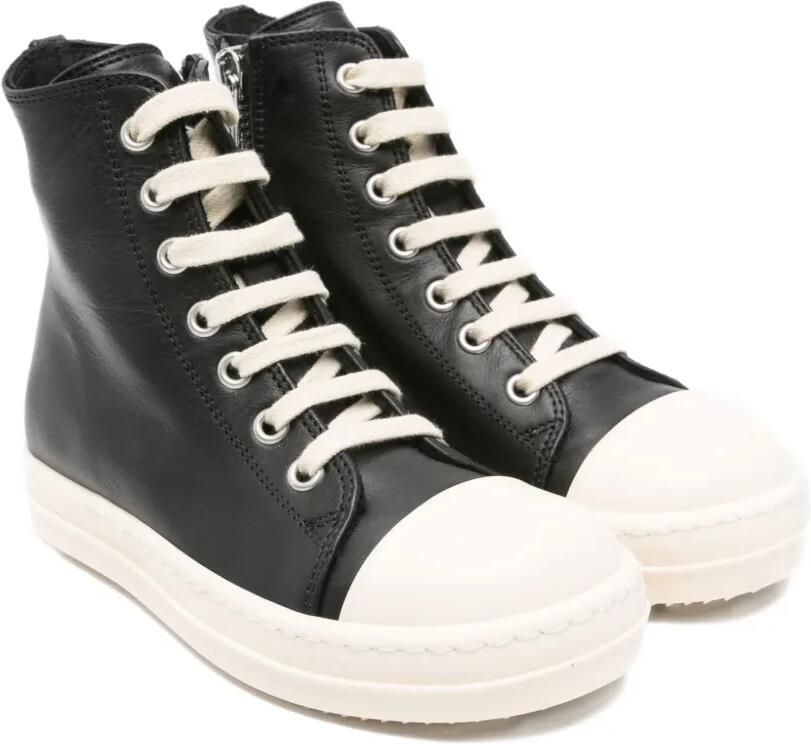 Rick Owens Kids high-top leather sneakers Zwart