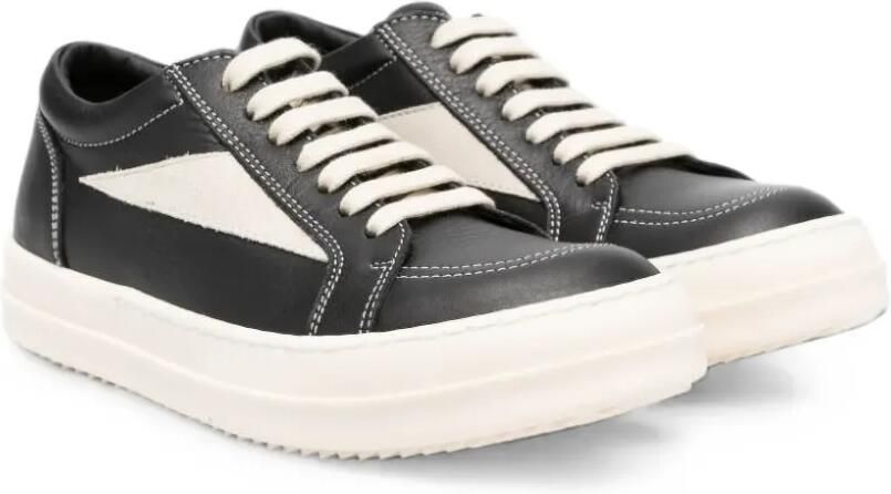 Rick Owens Kids leather lace-up sneakers Zwart