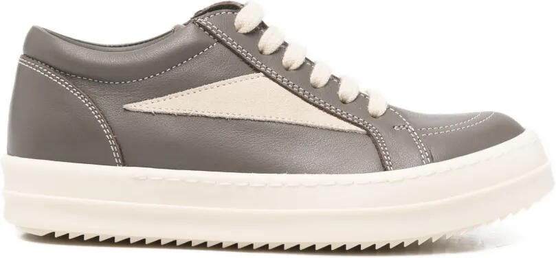 Rick Owens Kids Leren sneakers met contrasterend vlak Bruin