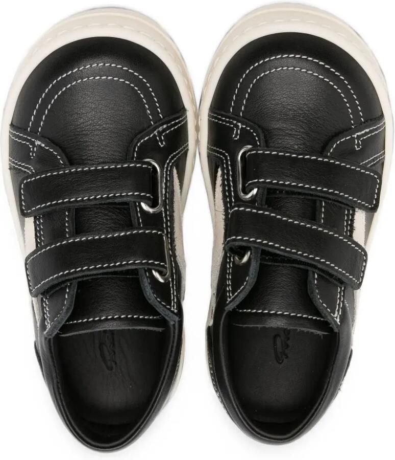 Rick Owens Kids touch-strap leather sneakers Zwart