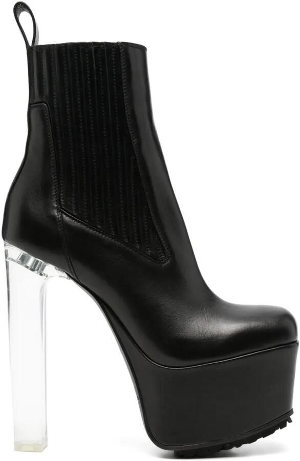 Rick Owens Kiss enkellaarzen met plateauzool Zwart