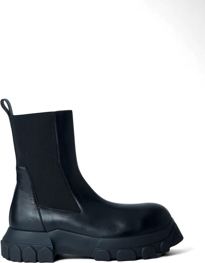 Rick Owens Leren Chelsea laarzen met elastisch vlak Zwart
