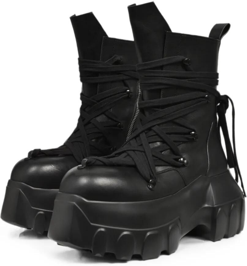 Rick Owens Megalace Mega Tractor veterlaarzen met chunky zool Zwart - Foto 2
