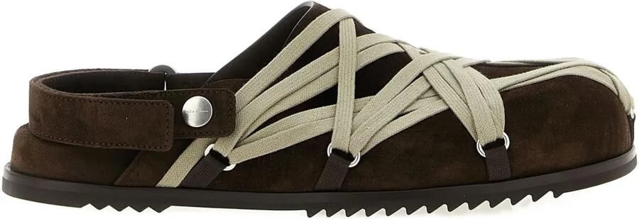 Rick Owens Megalace muiltjes met veters Bruin