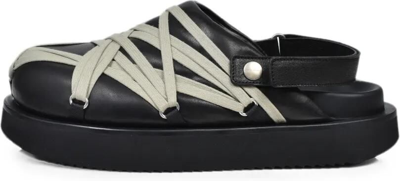 Rick Owens Muiltjes met plateauzool en veters Zwart - Foto 3