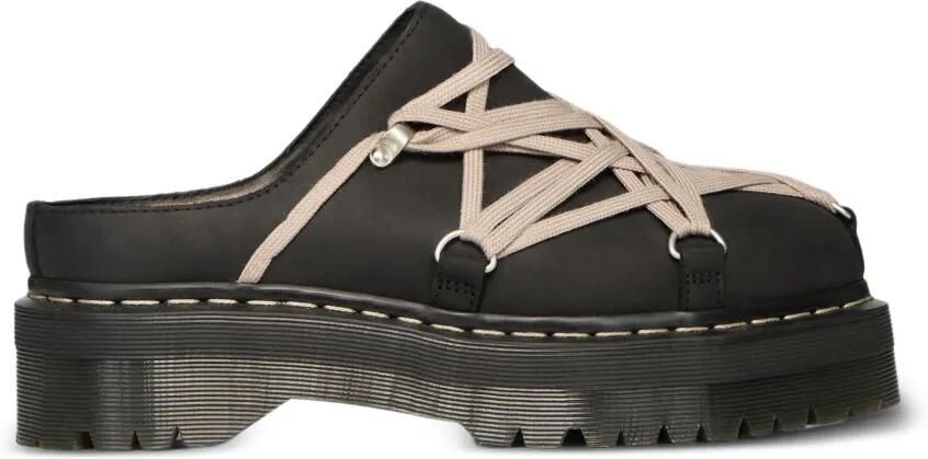 Rick Owens Muiltjes met plateauzool en veters Zwart