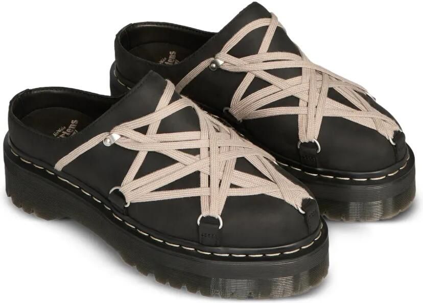 Rick Owens Muiltjes met plateauzool en veters Zwart - Foto 3