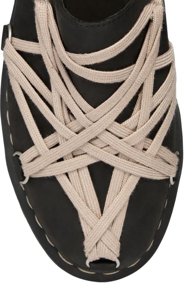 Rick Owens Muiltjes met plateauzool en veters Zwart - Foto 2