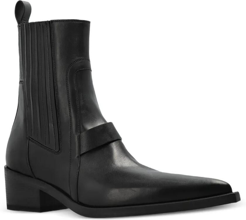 Rick Owens Pointed Silver enkellaarzen Zwart - Foto 3