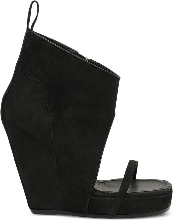 Rick Owens Sandalen met sleehak en uitgesneden details Zwart