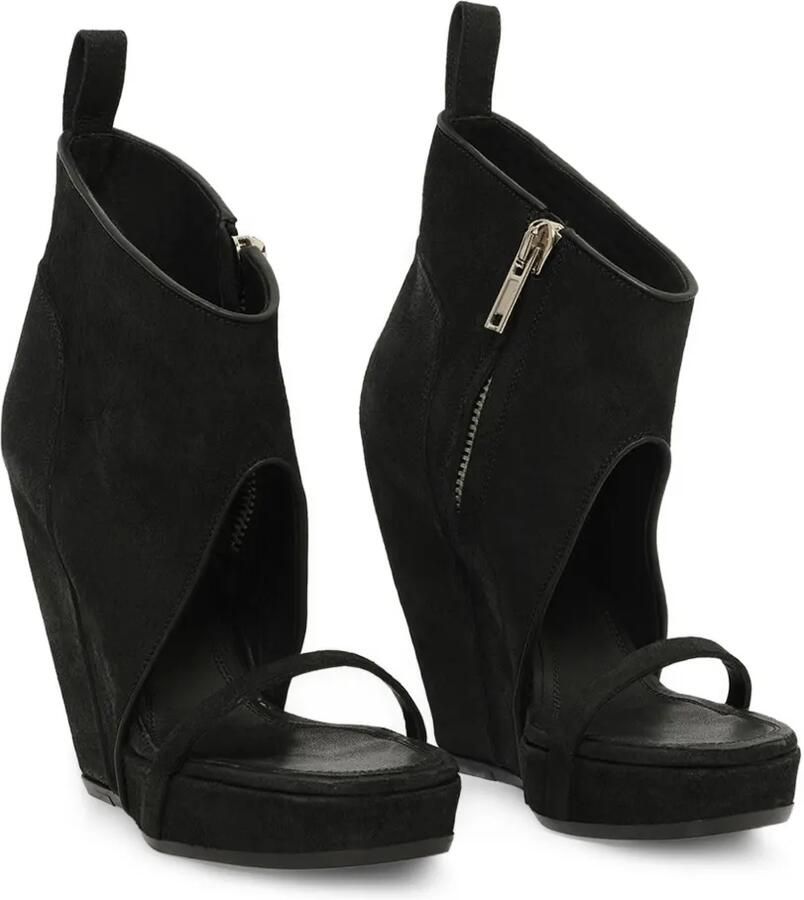 Rick Owens Sandalen met sleehak en uitgesneden details Zwart - Foto 2