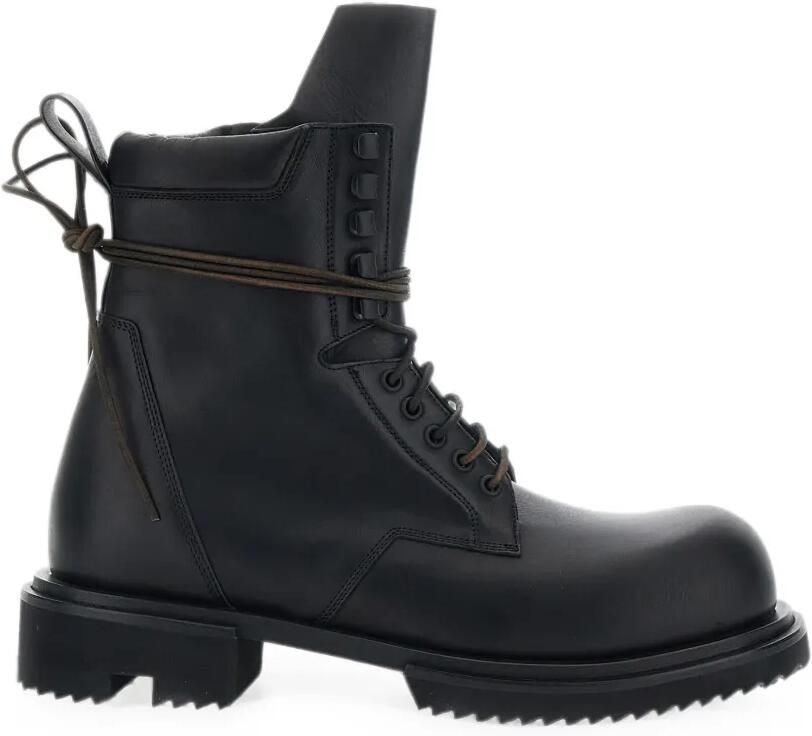 Rick Owens Temple Gabe bikerlaarzen van gewassen kalfsleer Zwart