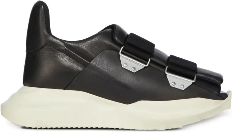 Rick Owens Temple Geth leren sneakers met klittenband Zwart