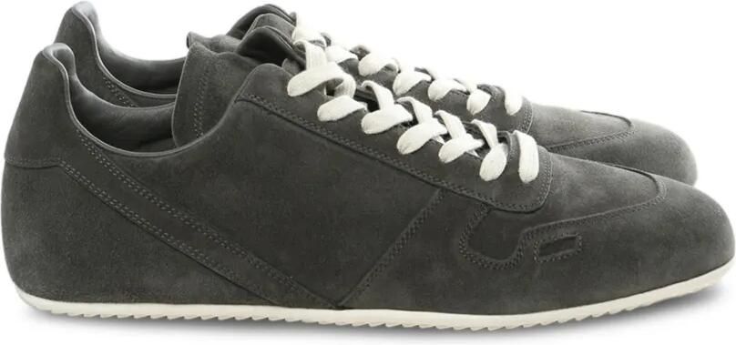 Rick Owens Temple minimal sneakers van suède leer Groen