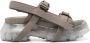 Rick Owens 65 mm suède sandalen met chunky plateauzool Bruin - Thumbnail 1