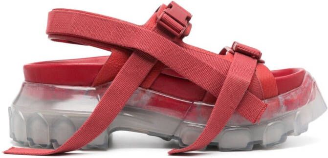 Rick Owens Tractor chunky sandalen Rood