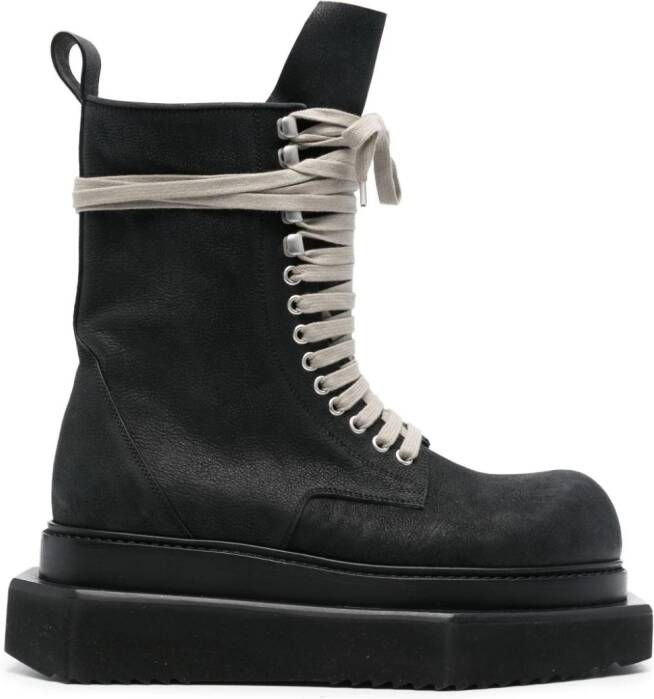 Rick Owens Turbo Cyclops leren enkellaarzen Zwart