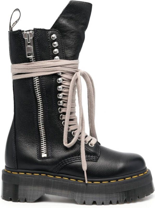 Rick Owens x Dr. Martens 1918 laarzen met plateauzool Zwart