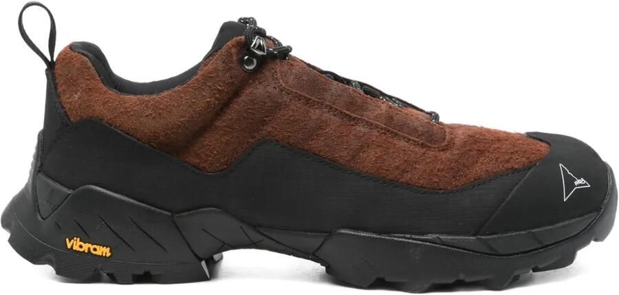 ROA Suède sneakers met rits Bruin