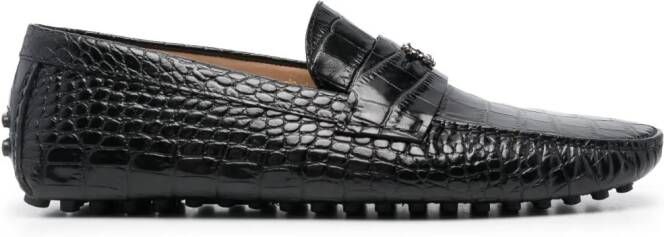 Roberto Cavalli Loafers met krokodillen-reliëf Zwart