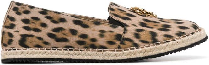 Roberto Cavalli Espadrilles met dierenprint Beige