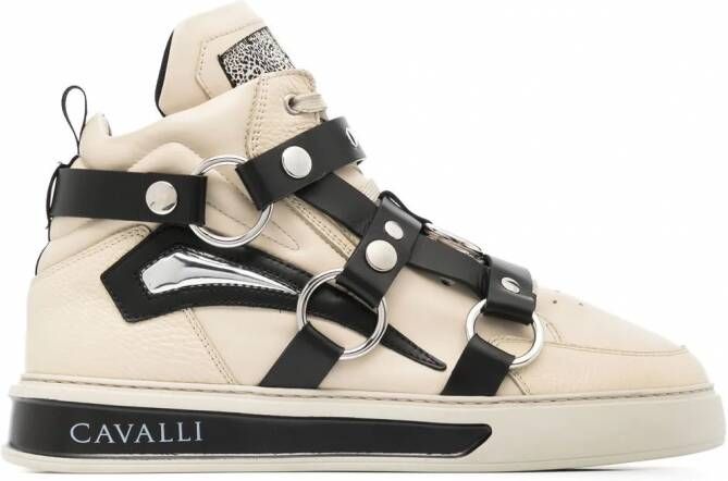 Roberto Cavalli Harness high-top sneakers Beige