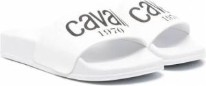 Roberto Cavalli Junior Slippers met logo Wit