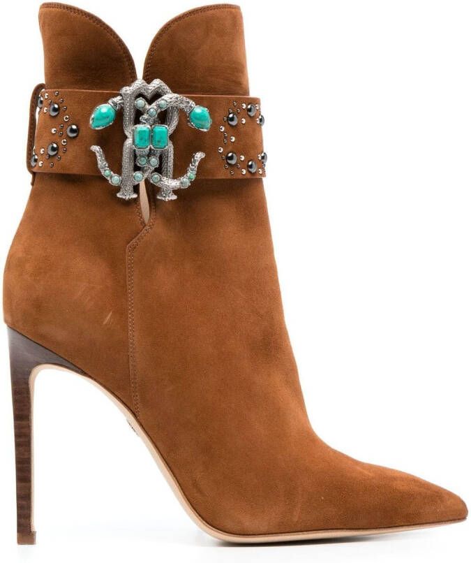 Roberto Cavalli Laarzen met logoplakkaat Bruin