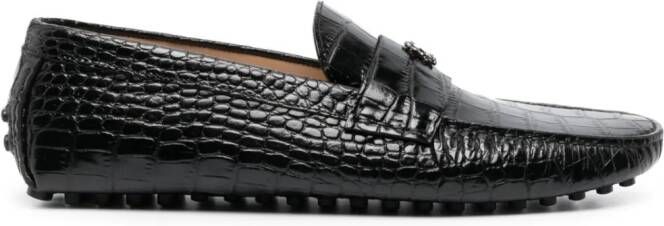 Roberto Cavalli Loafers met krokodillen-reliëf Zwart