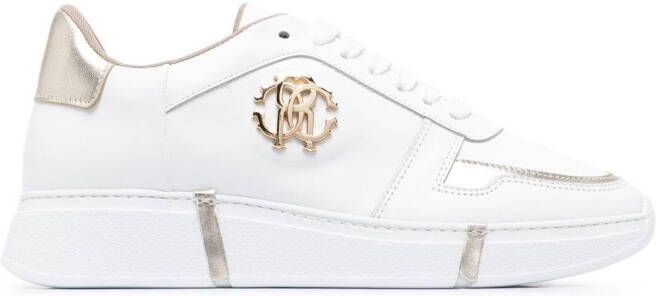Roberto Cavalli Sneakers met logoplakkaat Wit