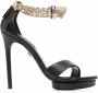 Roberto Cavalli Panther sandalen verfraaid met kristallen Zwart - Thumbnail 1